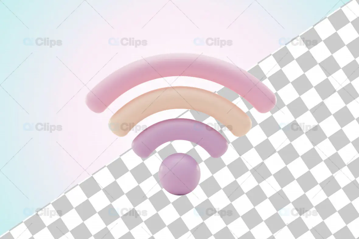 3D Pastel Wi-Fi Icon