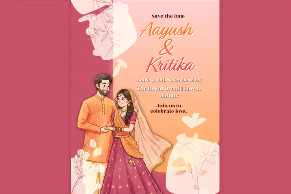 Elegant Indian Wedding Invitation Animation