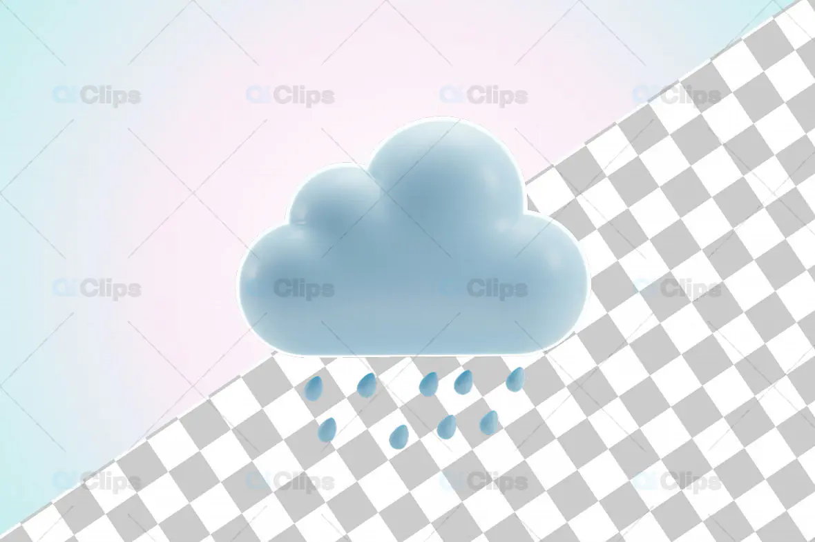 3D Rain Cloud Icon