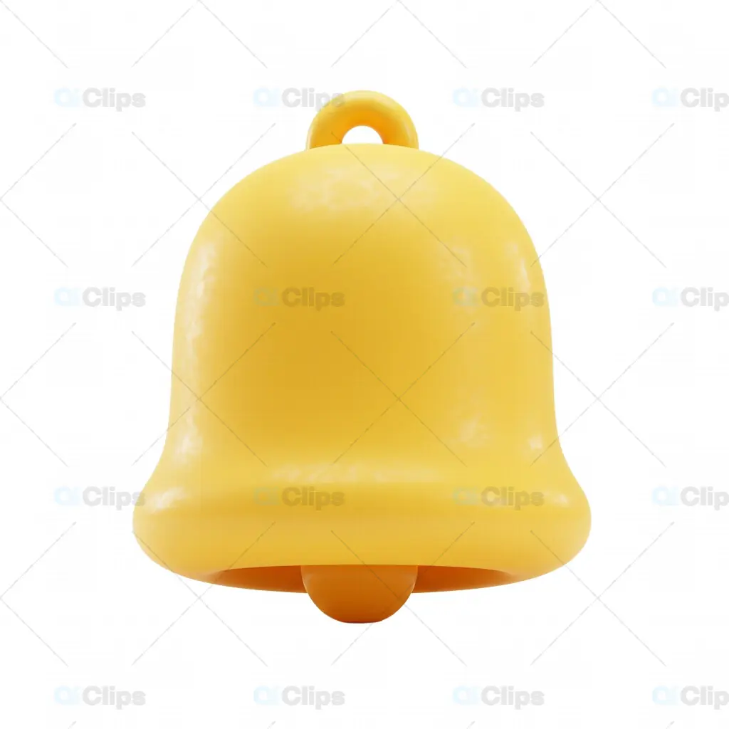 3D Yellow Notification Bell Icon