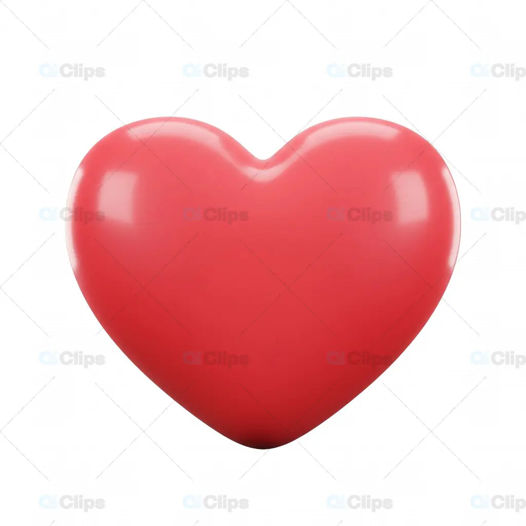 Glossy 3D Red Heart Icon