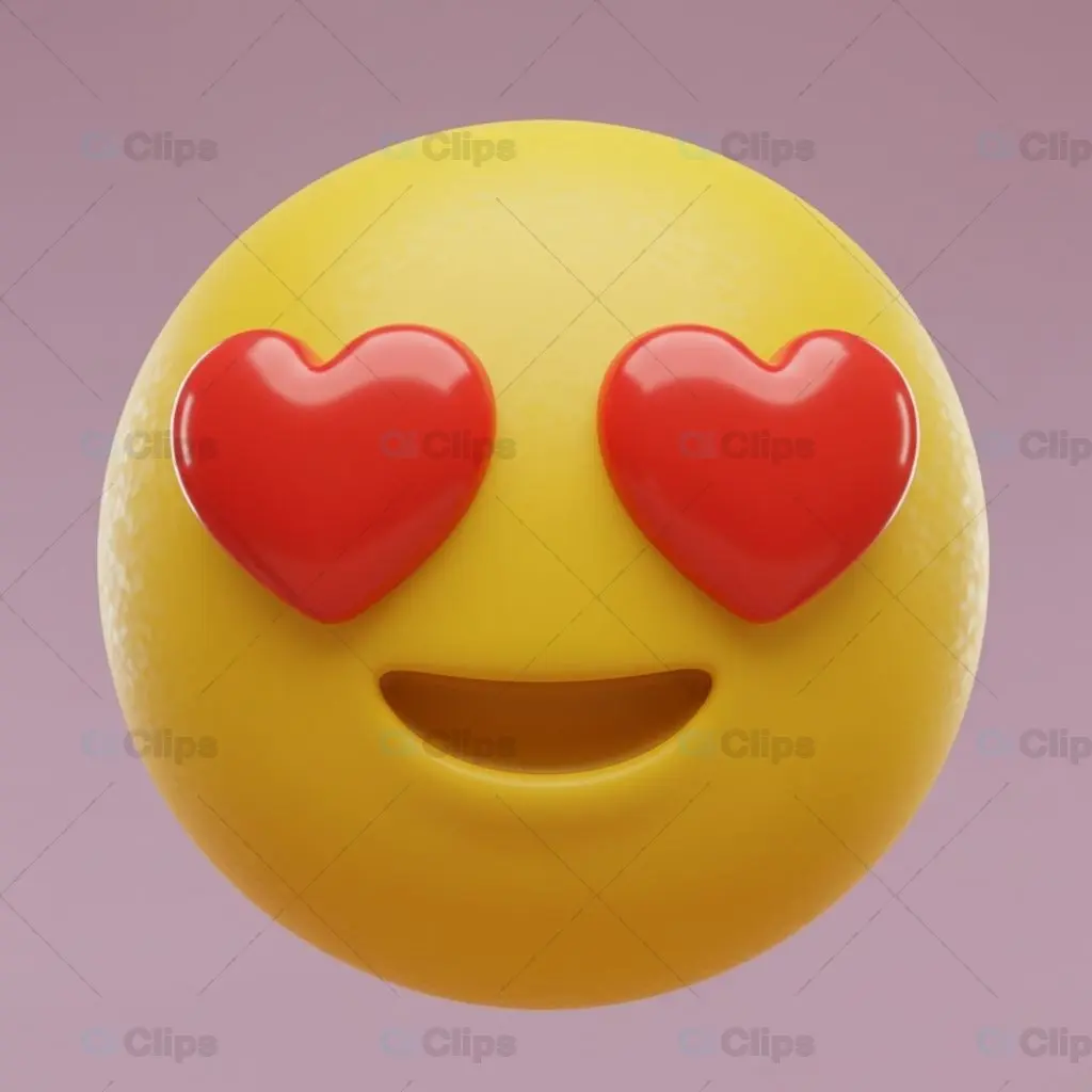 Heart Eyes Emoji - 3D Render