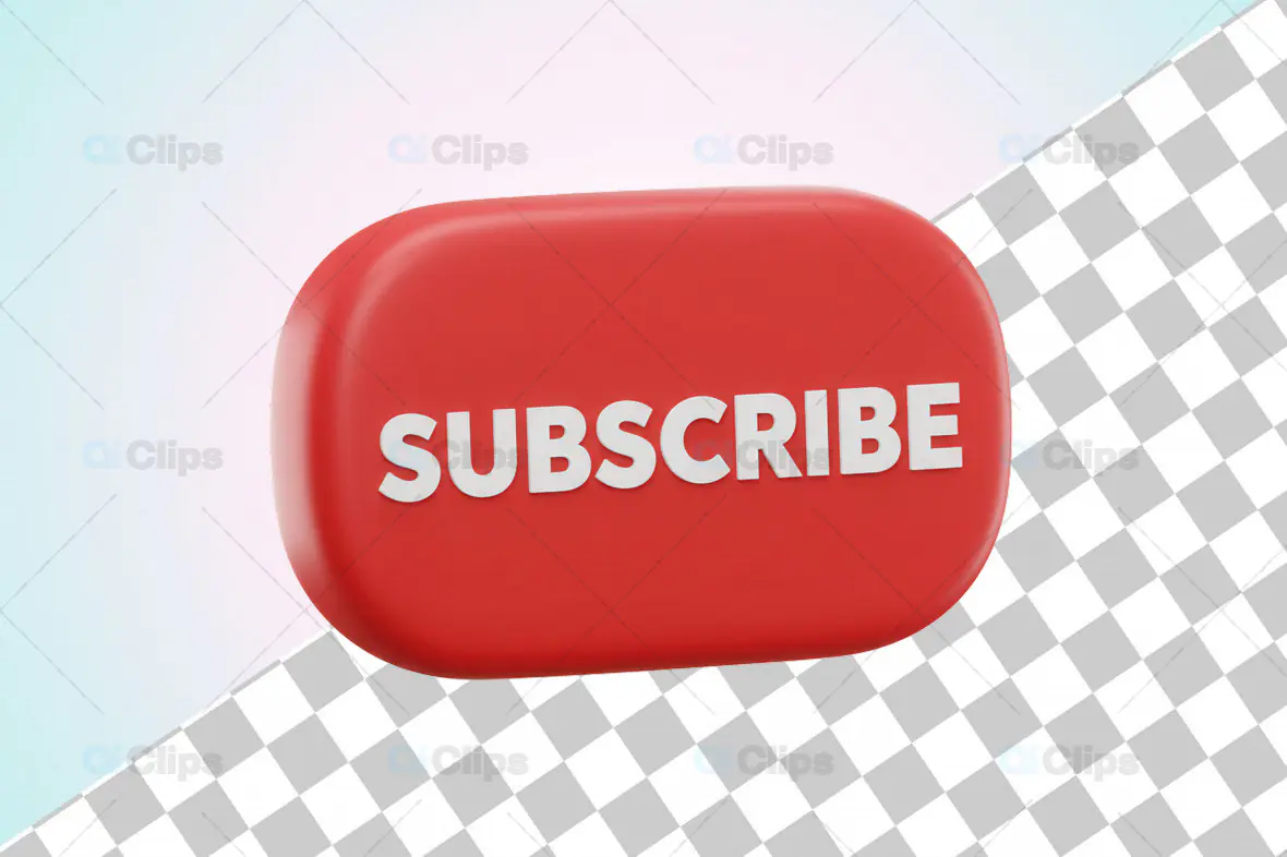 3D Red Glossy "Subscribe" Button Icon