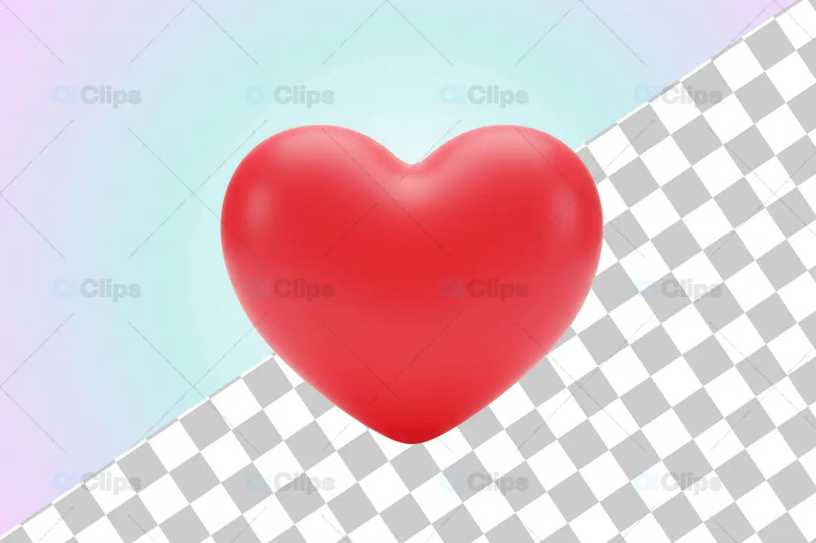 3D Vibrant Red Heart Icon