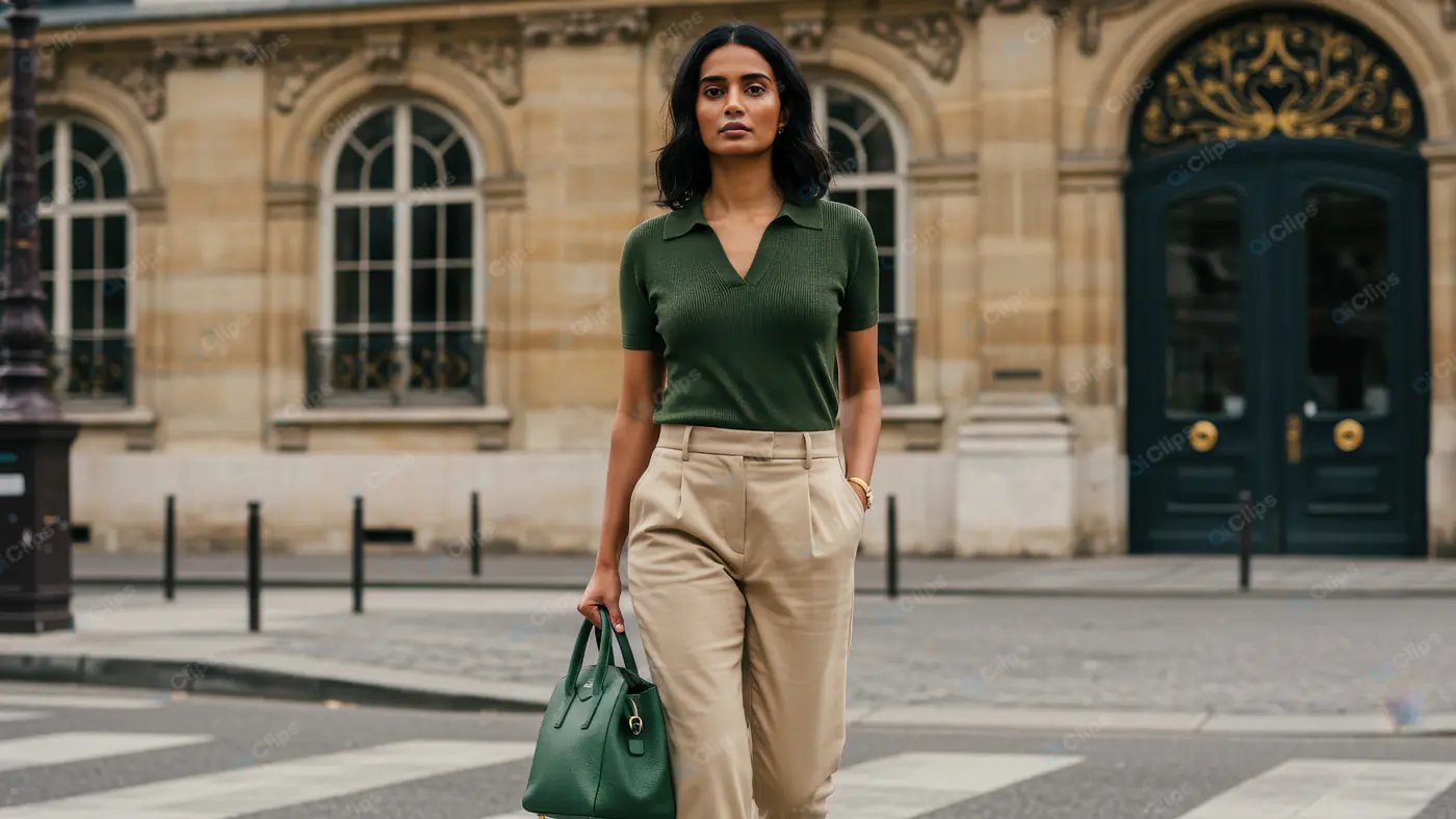 Stylish Indian Woman in Chic City Look – Urban Fashion and Confidence