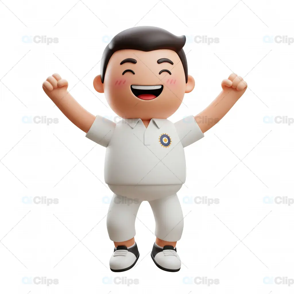 3D Cricket Player Celebration Pose