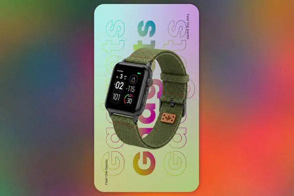 Enhanced Smartwatch Promo with Gradient Text