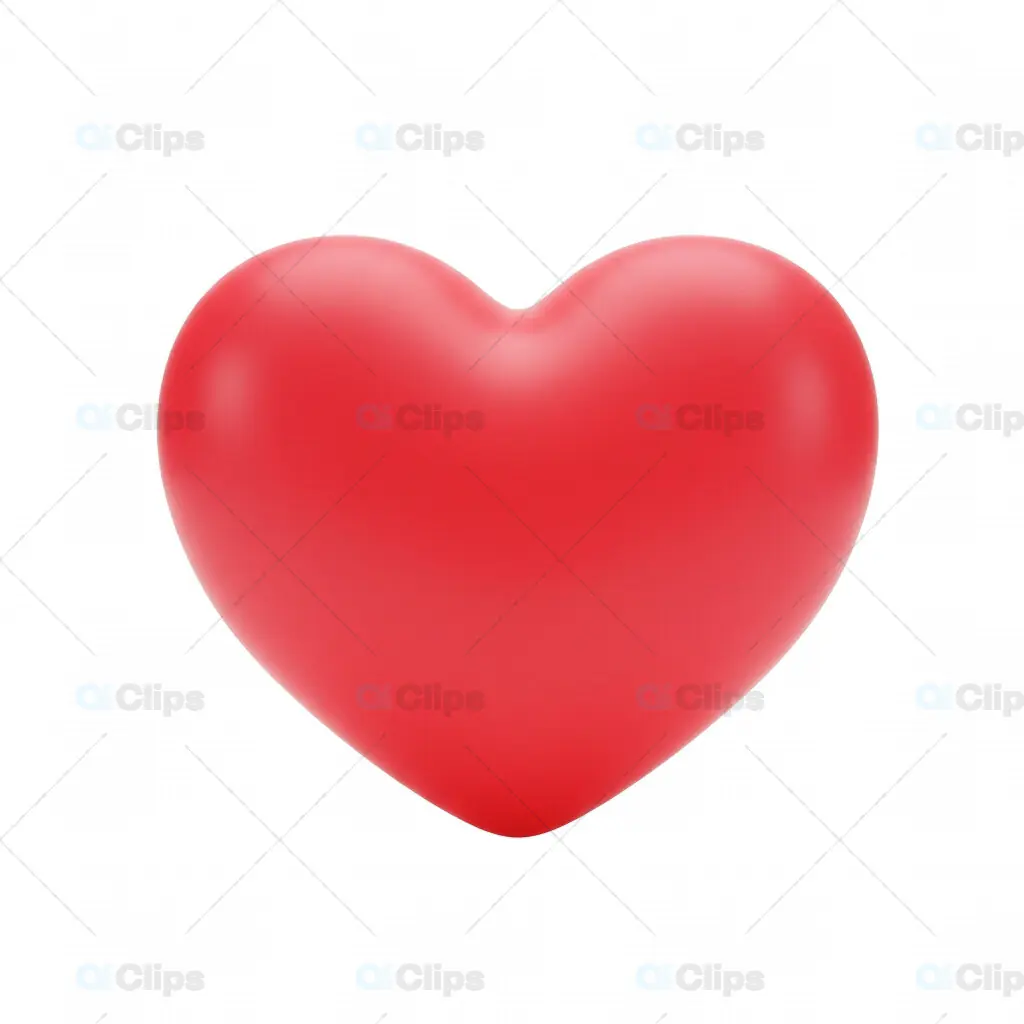 3D Vibrant Red Heart Icon