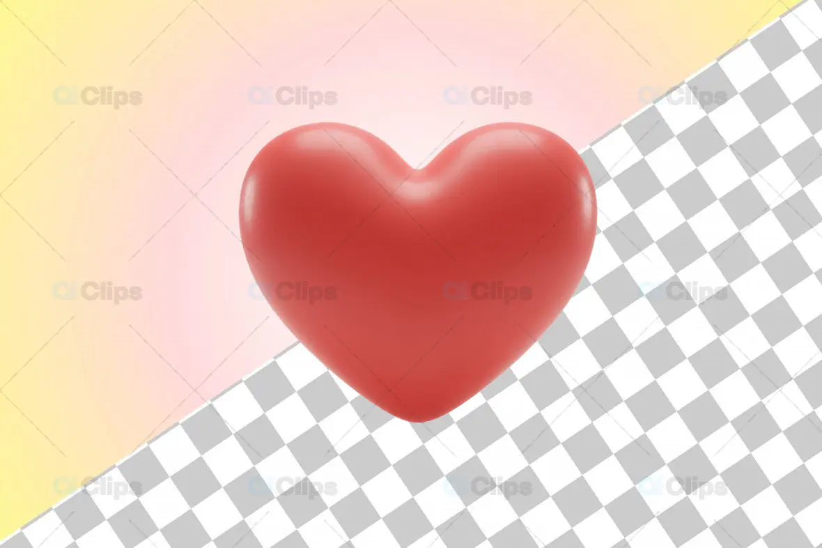 3D Red Heart Icon