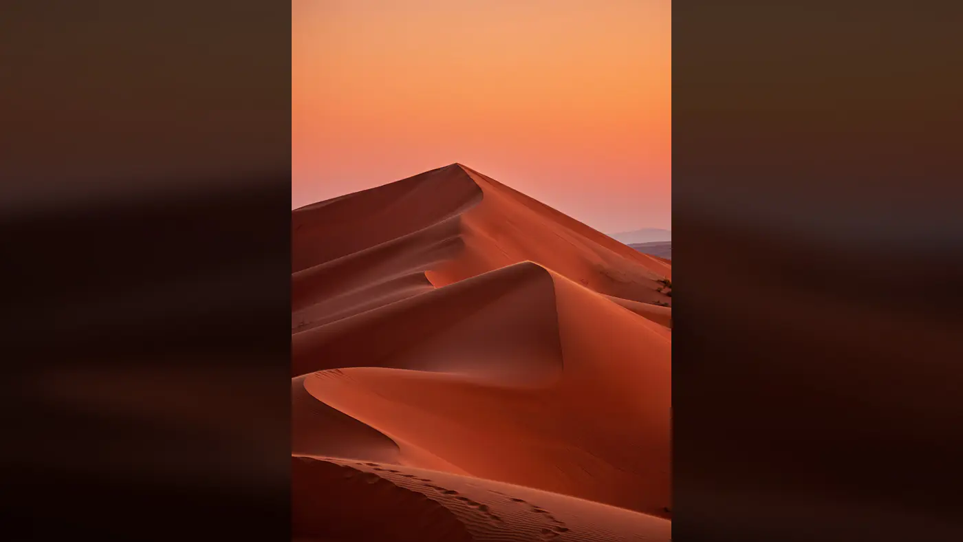 Golden Sand Dunes at Sunset in the Desert