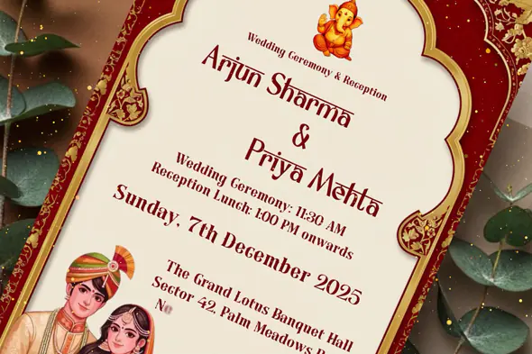 Enhanced Regal Hindu Wedding Video Invite