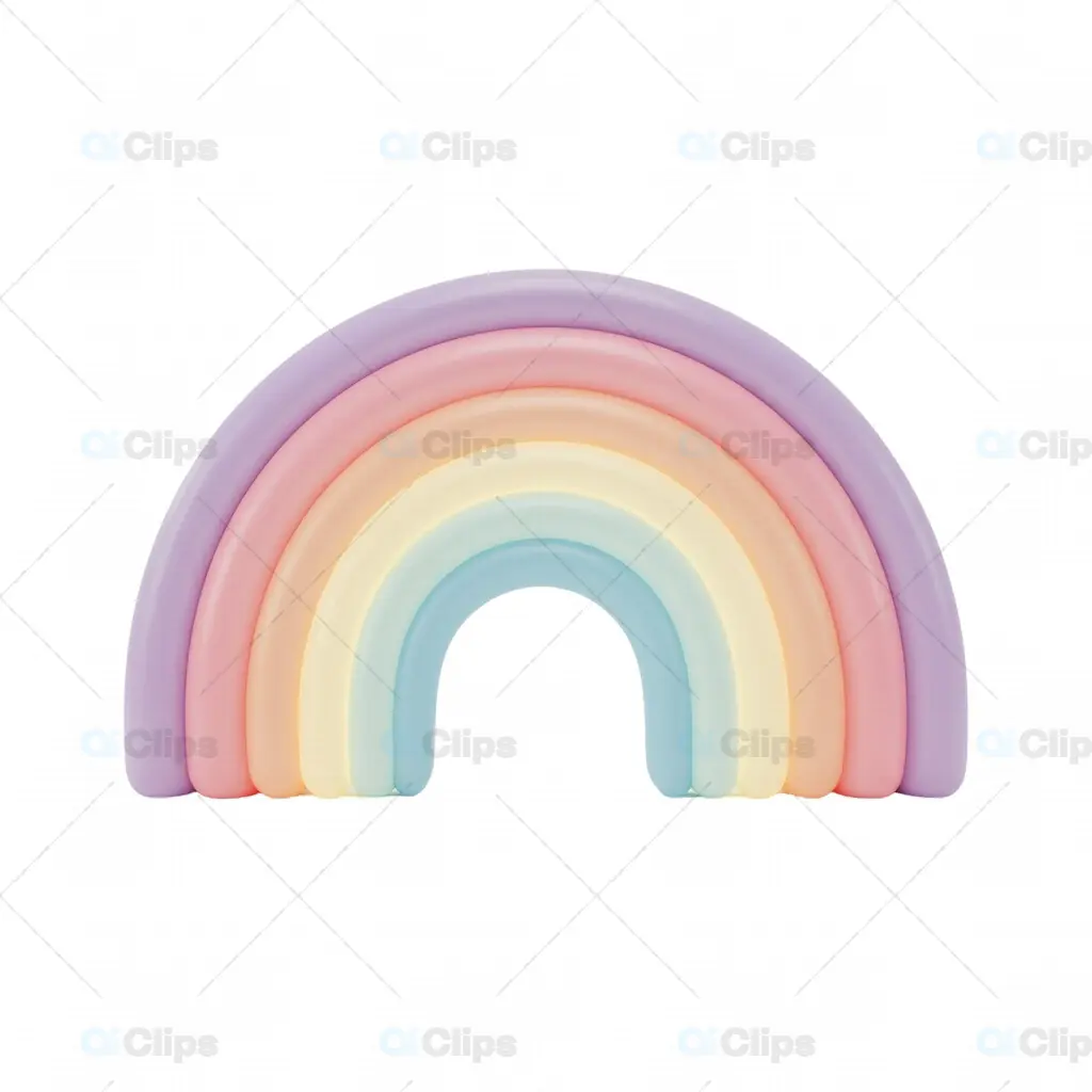 3D Pastel Rainbow PNG