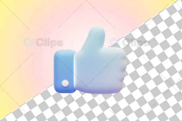 3D Gradient Thumbs Up Approval Icon