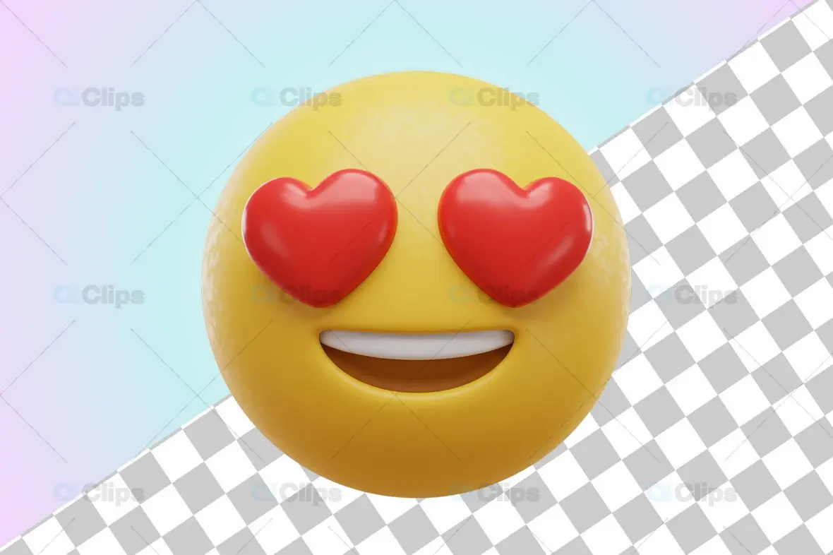 Love-Heart Eyes Emoji - 3D Illustration