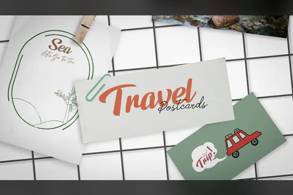 Travel Postcard Slideshow Template for After Effects | Vacation Memory Video Maker