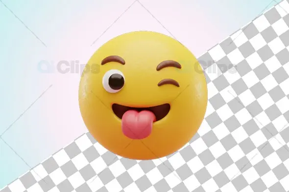 Winking Tongue-Out Emoji - 3D Illustration