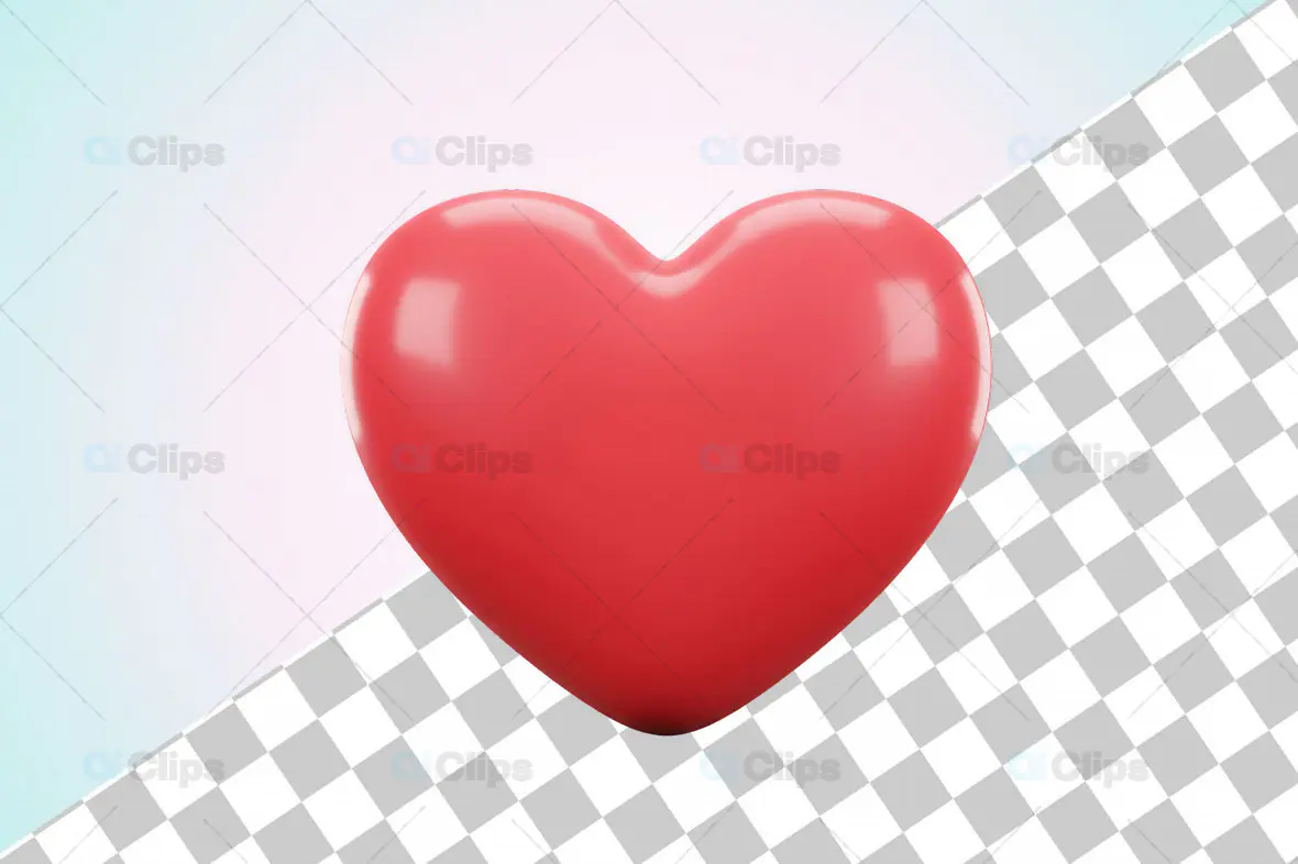 Glossy 3D Red Heart Icon