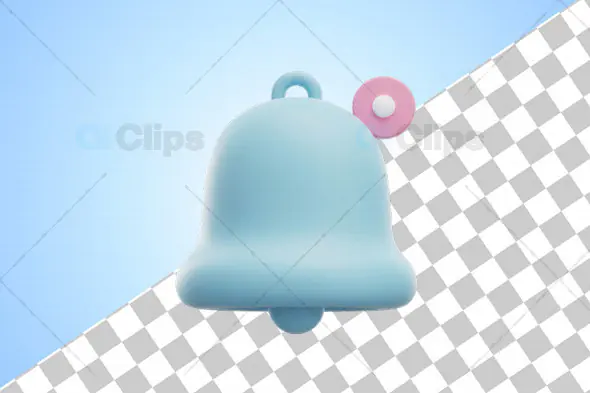 Blue Notification Bell Icon with Alert Badge