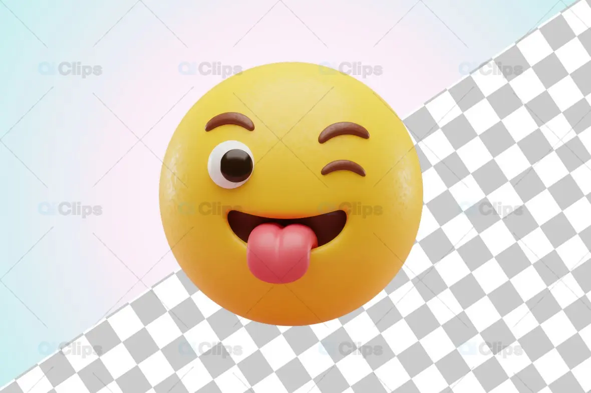 Winking Tongue-Out Emoji - 3D Illustration