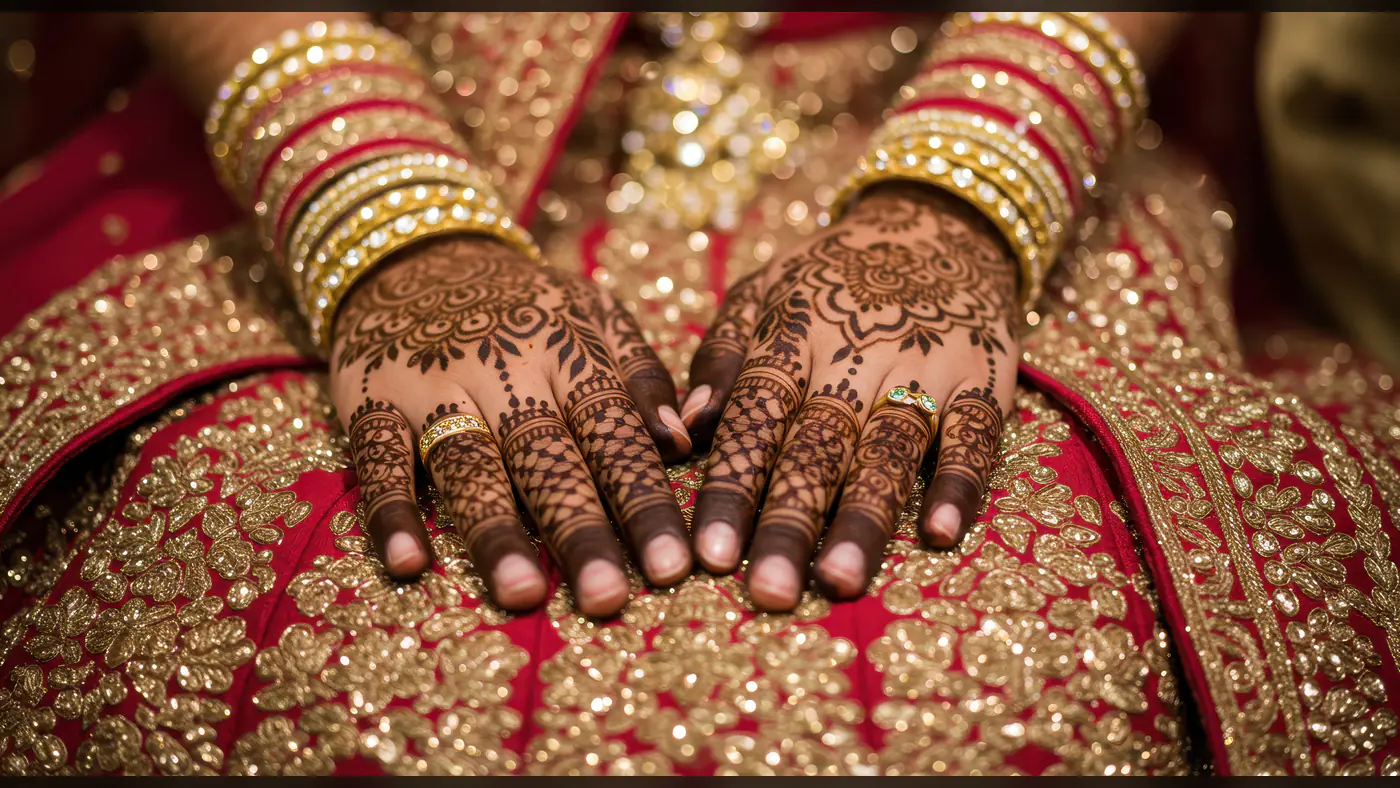 Intricate Bridal Mehndi Hands with Jewelry