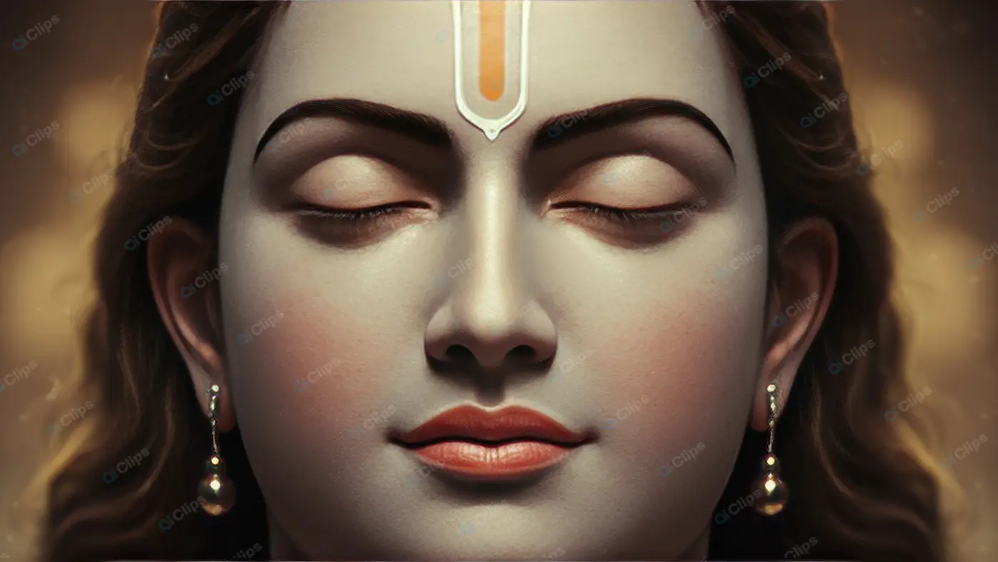 Close-Up Portrait of Lord Ram with Peaceful Divine Expression