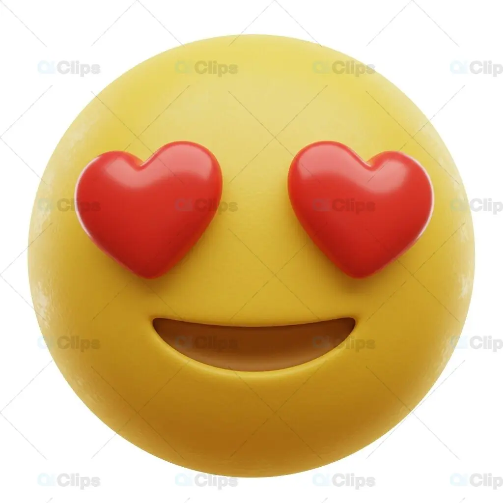 Smiling Heart Eyes Emoji - 3D Illustration