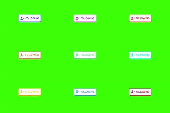 Vibrant Social Media Following Button Overlay Pack