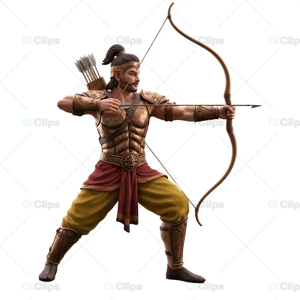 Warrior Archer in Ancient Armor - 3D Illustration