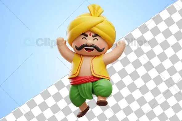 Joyful Indian Turbaned Man