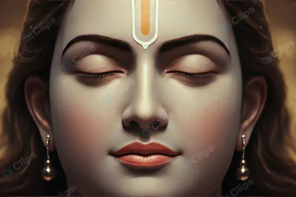 Close-Up Portrait of Lord Ram with Peaceful Divine Expression