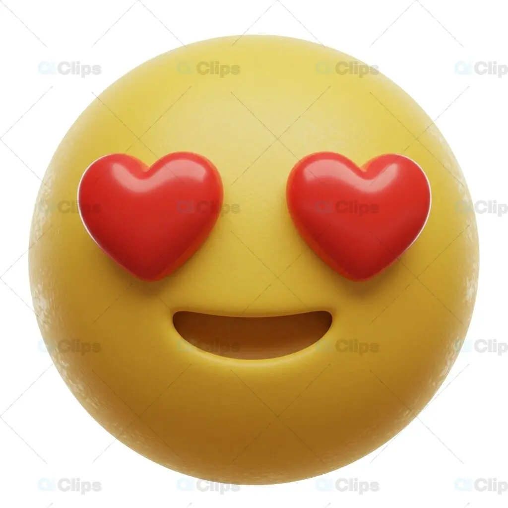 3D Heart Eyes Emoji - Love Expression