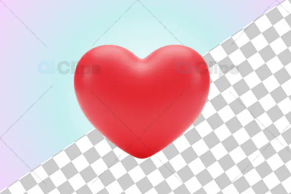 3D Vibrant Red Heart Icon