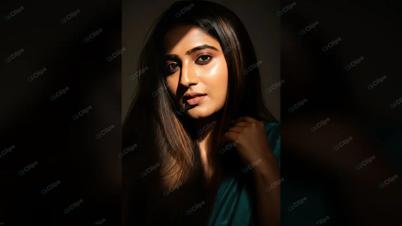 Elegant Indian Woman in Moody Portrait Lighting