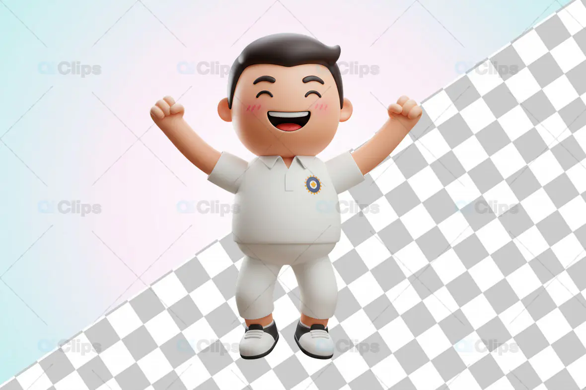 3D Cricket Player Celebration Pose