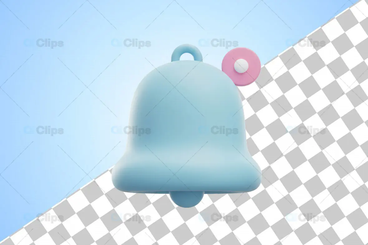 Blue Notification Bell Icon with Alert Badge