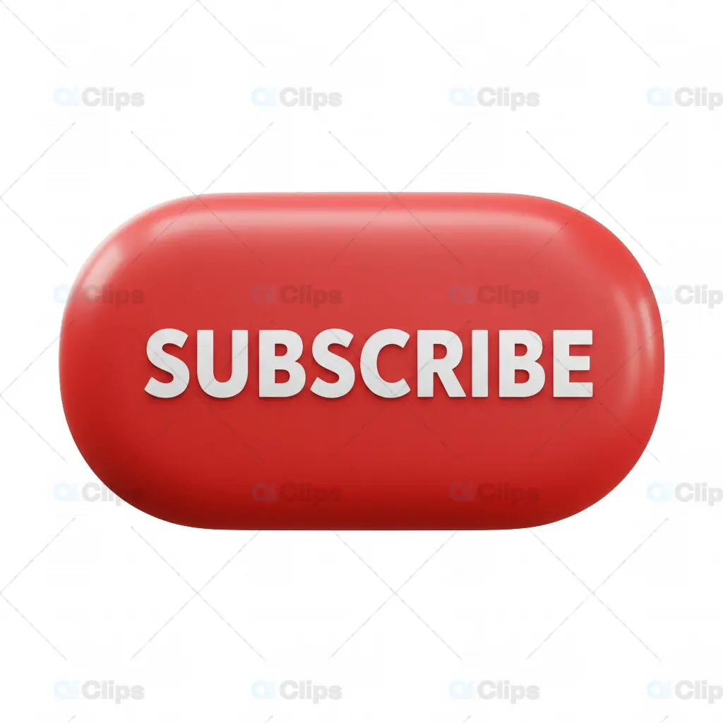 3D Red "Subscribe" Button with Gradient Background