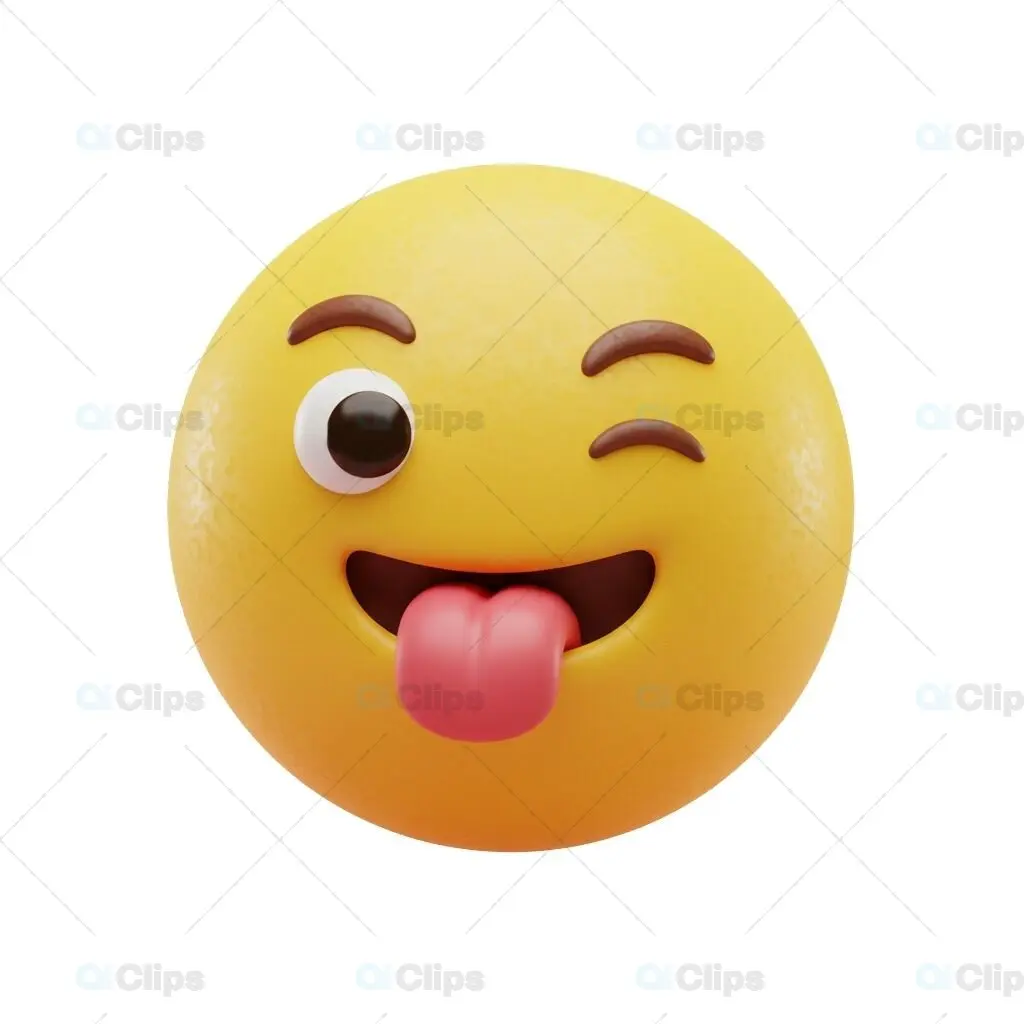 Winking Tongue-Out Emoji - 3D Illustration