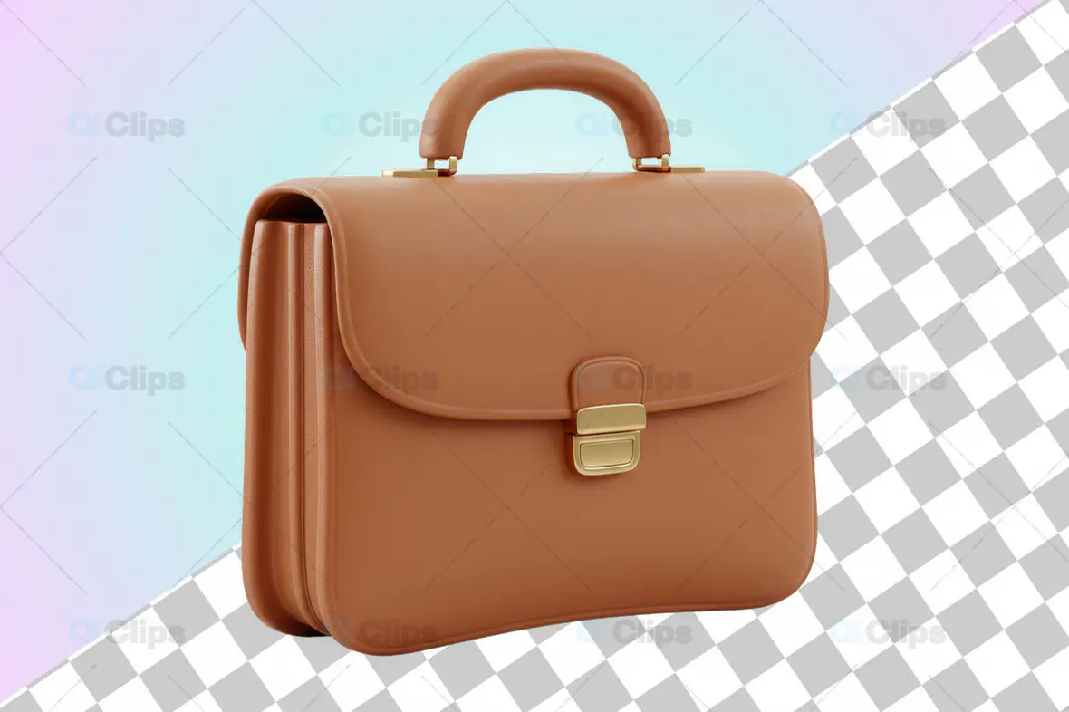 3D Leather Briefcase Icon