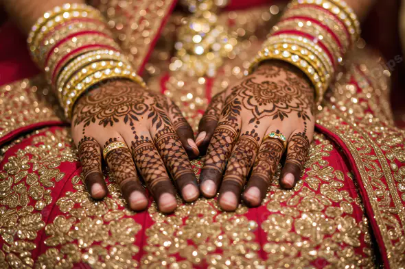 Intricate Bridal Mehndi Hands with Jewelry