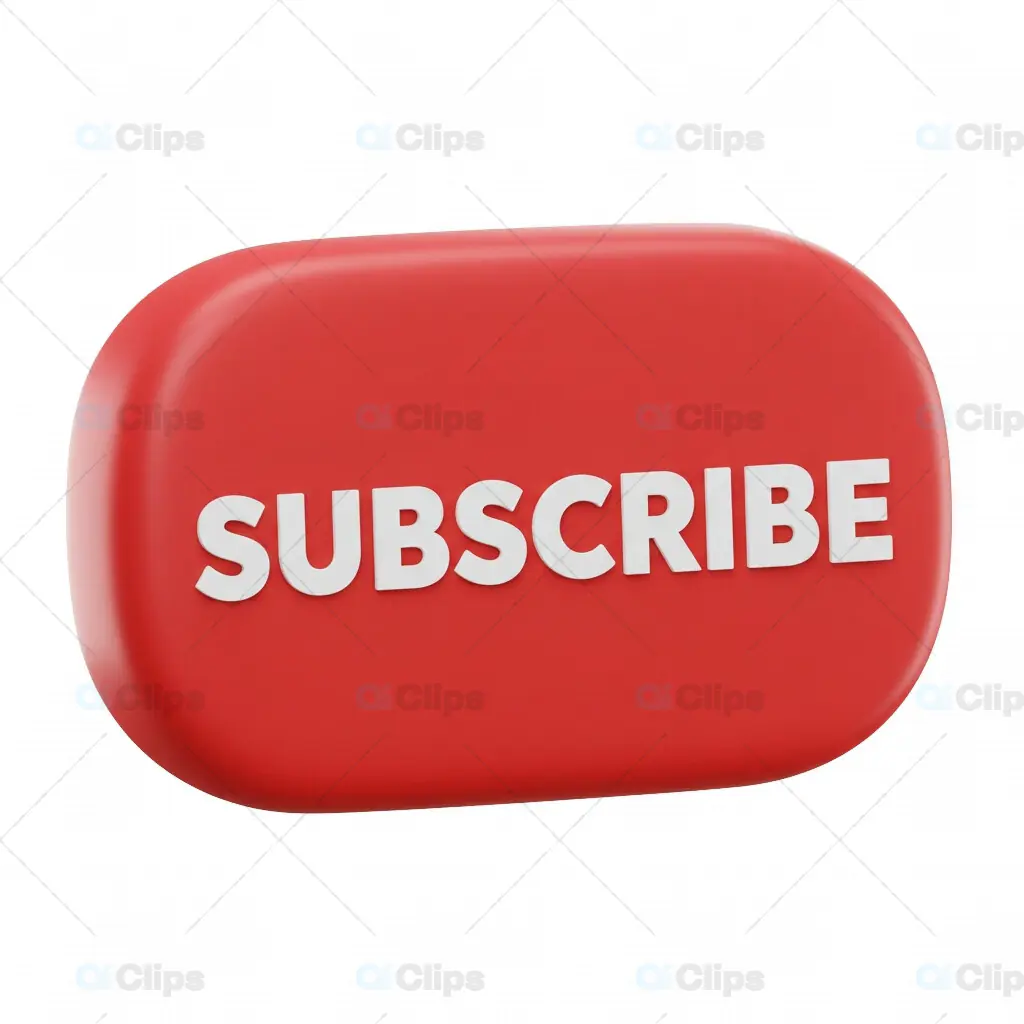 3D Red Glossy "Subscribe" Button Icon