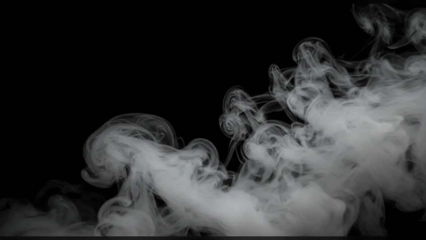Realistic White Smoke Texture Overlay on Black Background