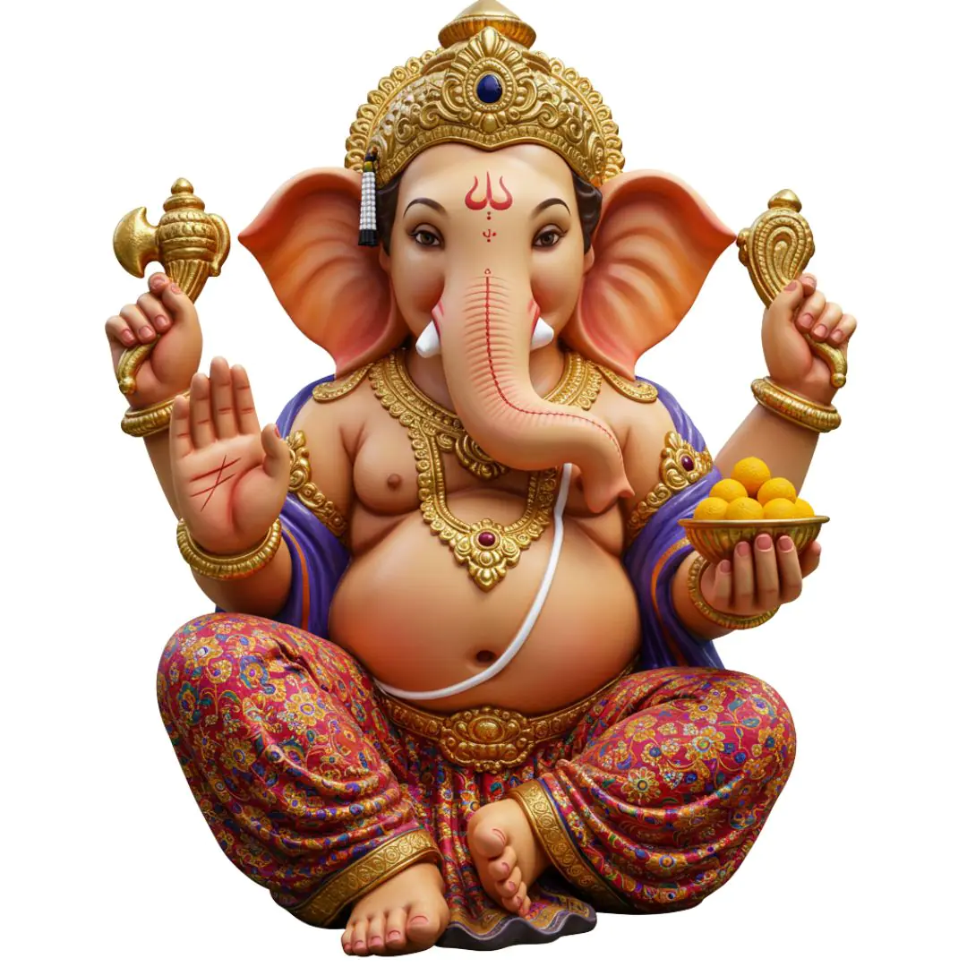 Lifelike Ganesha Statue with Vibrant Details