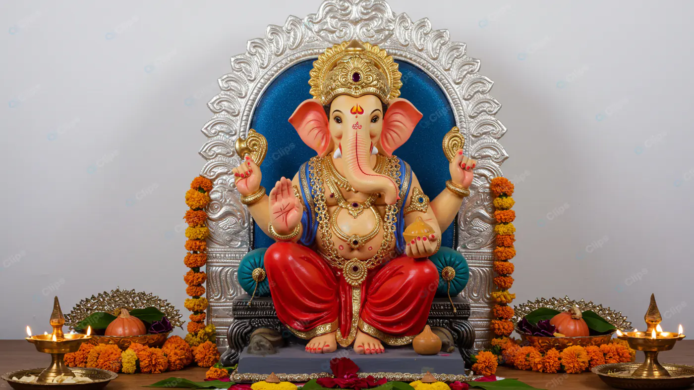 Ornate Ganesha Idol Display