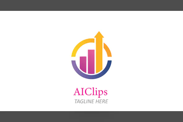 Colorful Upward Bar Chart Logo in Circular Frame for Financial Growth and Business Analytics