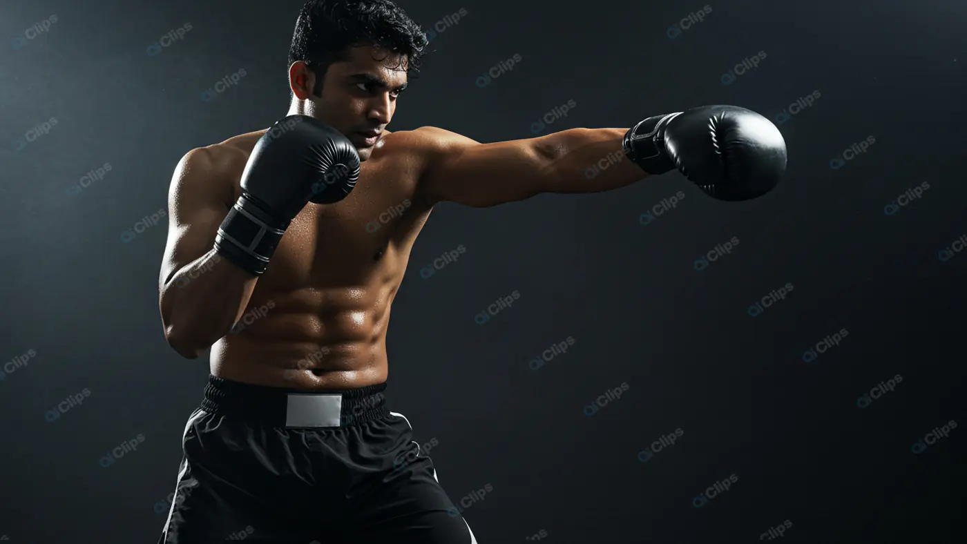 Powerful Indian Boxer in Action