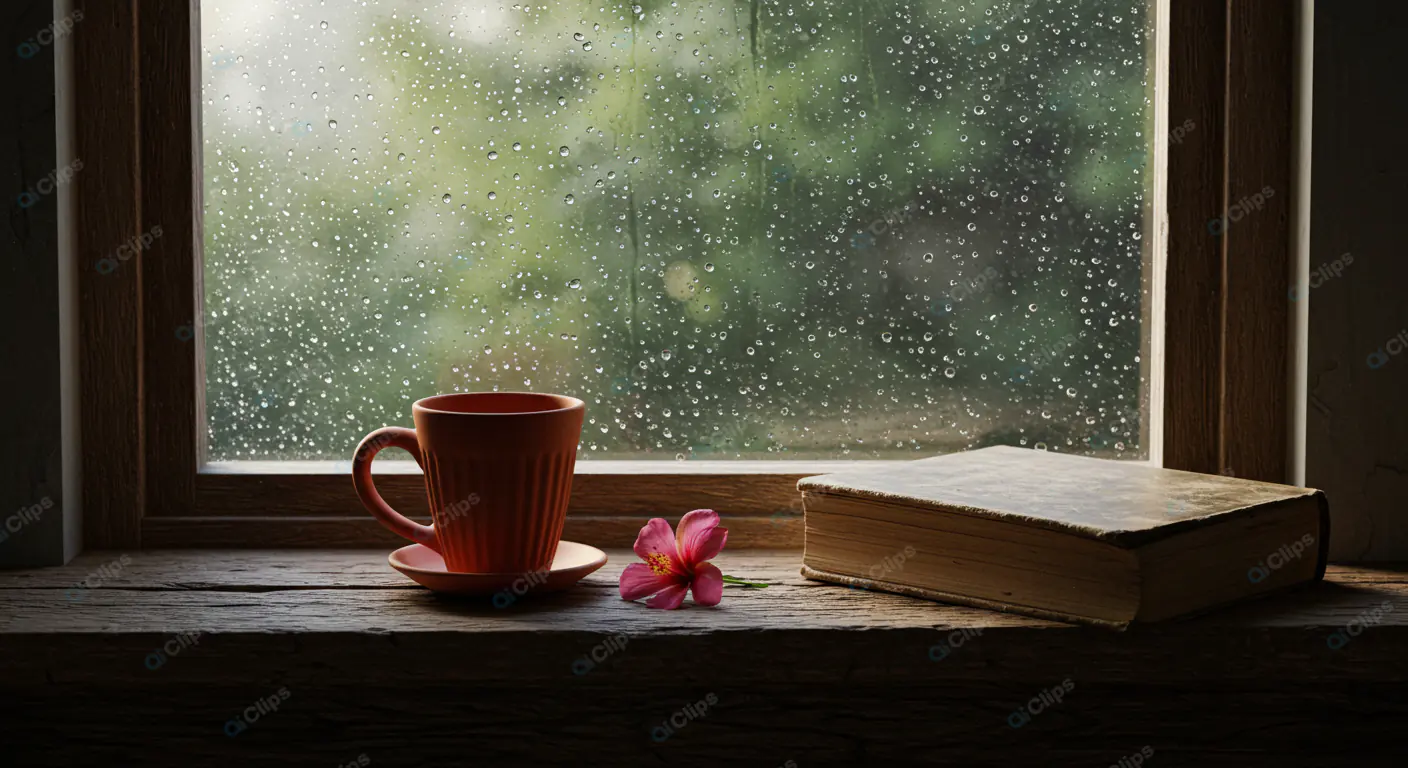 Rainy Day Windowsill Serenity