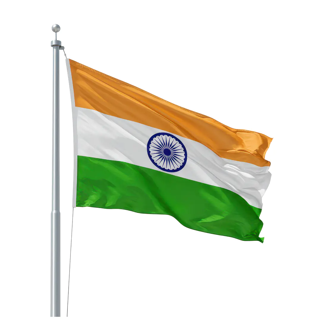 Indian Tricolor Flag PNG on Transparent Background