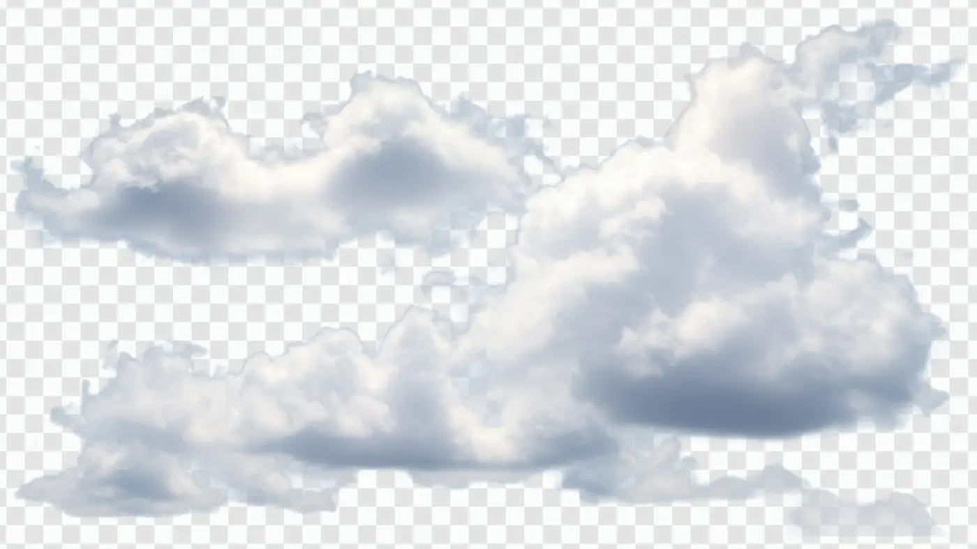 Large Realistic Cloud PNG Transparent Background – Soft Atmospheric Clouds