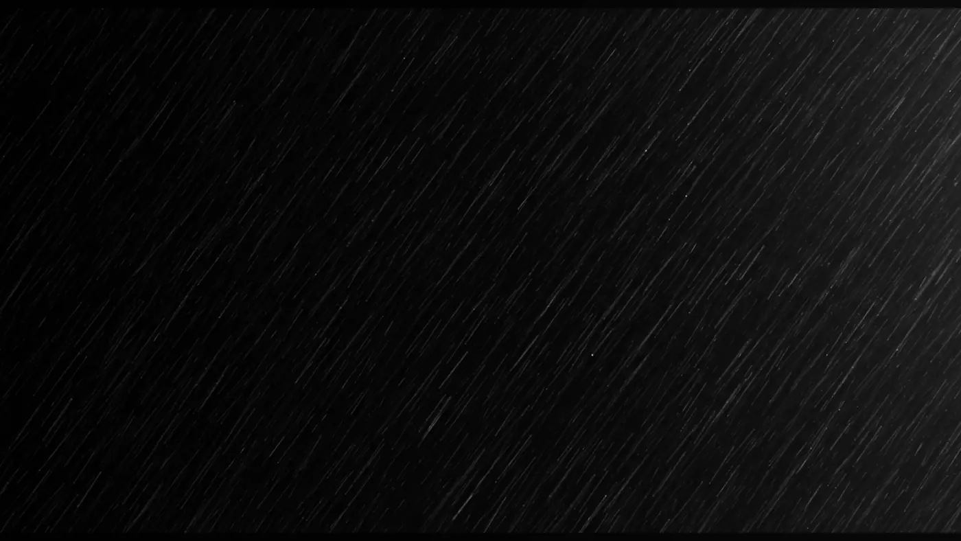 Heavy Diagonal Rain Overlay on Black Background