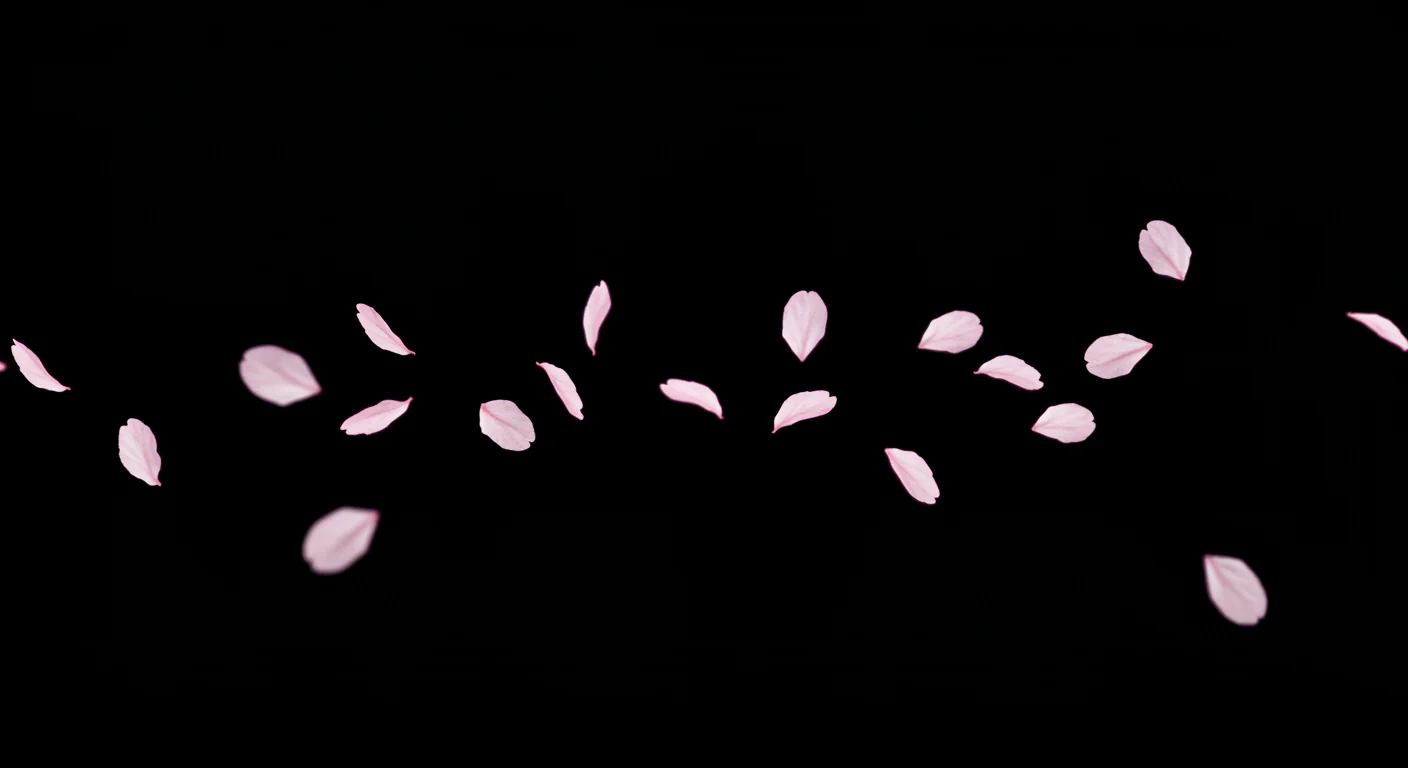 Minimal Pink Petals Drifting on Black Background